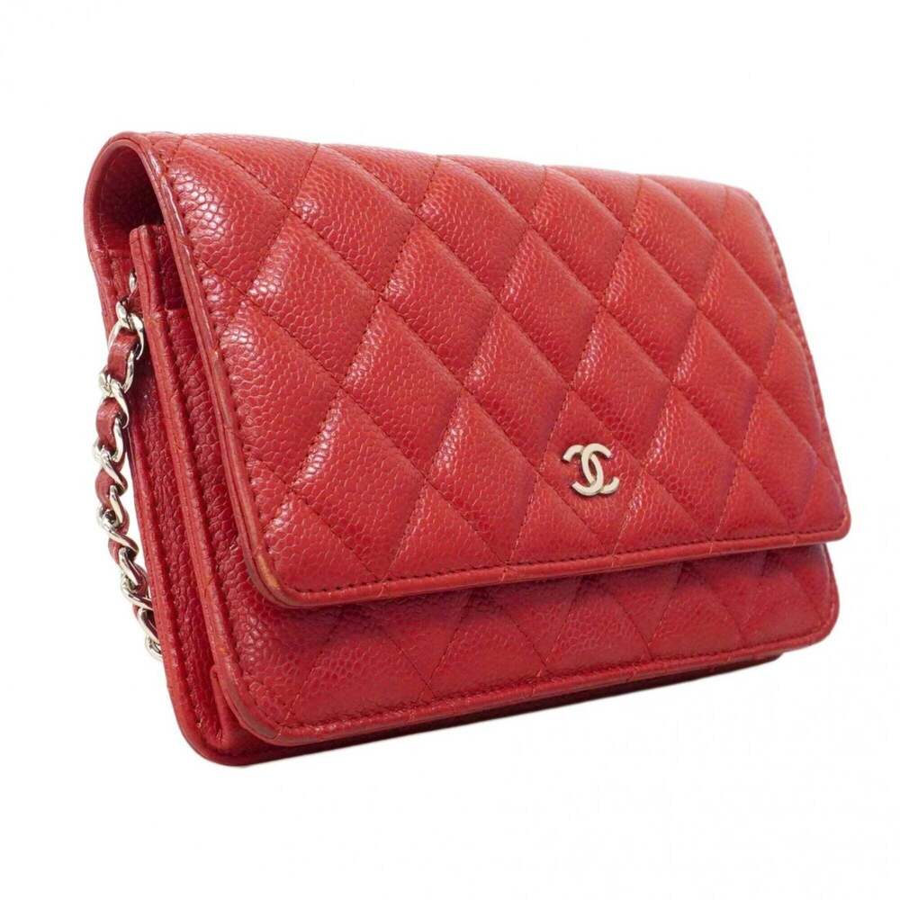 CHANEL Red Caviar Leather Wallet - Picture 2 of 11